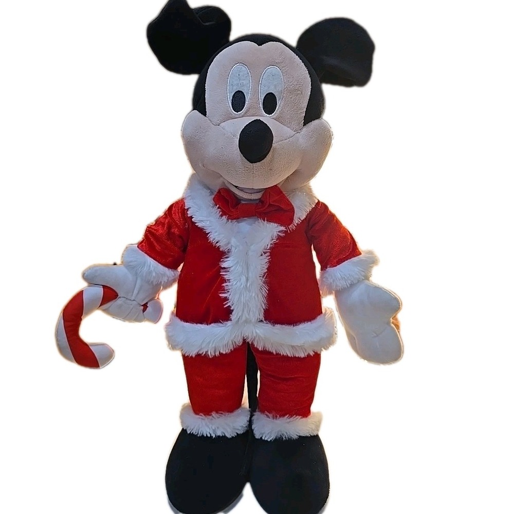 2016 Disney Collector Christmas Decor Mickey Mouse Plush 21" Standing Candy Cane